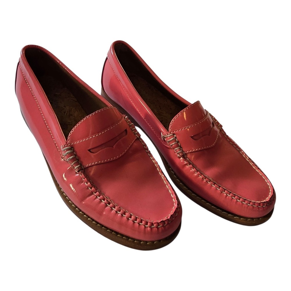 G. H. Bass Weejuns Leather Penny Loafers‎ Women's Sz 8 M Pink Preppy Academia